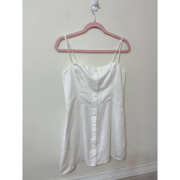 Reformation Huckleberry Linen Dress in White Size 10 - Picture 3 of 5